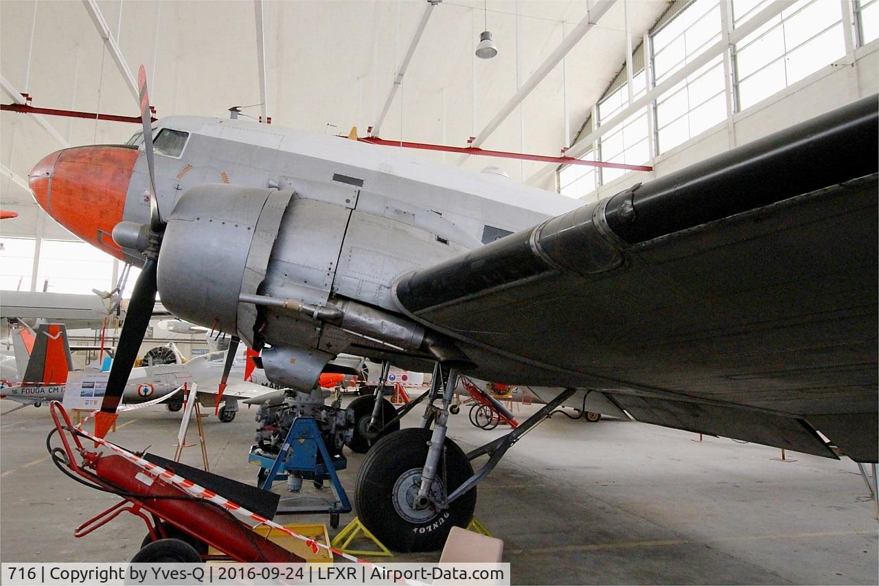 716, 1944 Douglas C-47B Skytrain C/N 16700/33448, Douglas C 47D Dakota, Preserved at Naval Aviation Museum, Rochefort-Soubise airport (LFXR)