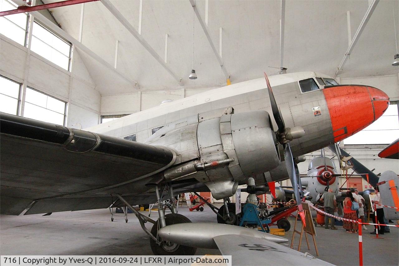 716, 1944 Douglas C-47B Skytrain C/N 16700/33448, Douglas C 47D Dakota, Preserved at Naval Aviation Museum, Rochefort-Soubise airport (LFXR)