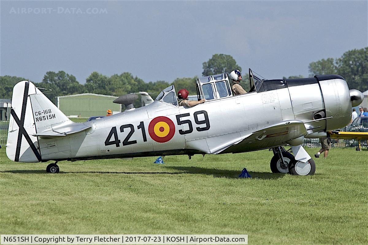 N651SH, 1944 North American T-6G Texan C/N 168-409, At 2017 EAA AirVenture at Oshkosh