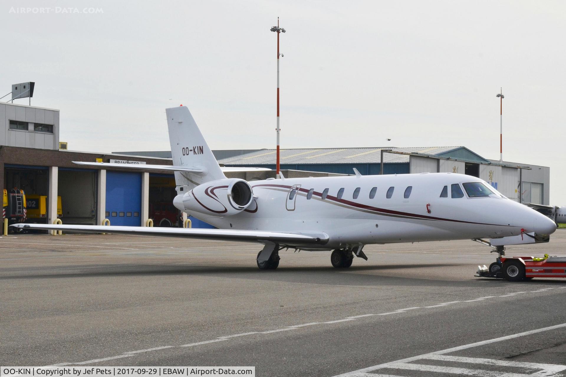 OO-KIN, 2007 Cessna 680 Citation Sovereign C/N 680-0179, At Antwerp Airport.