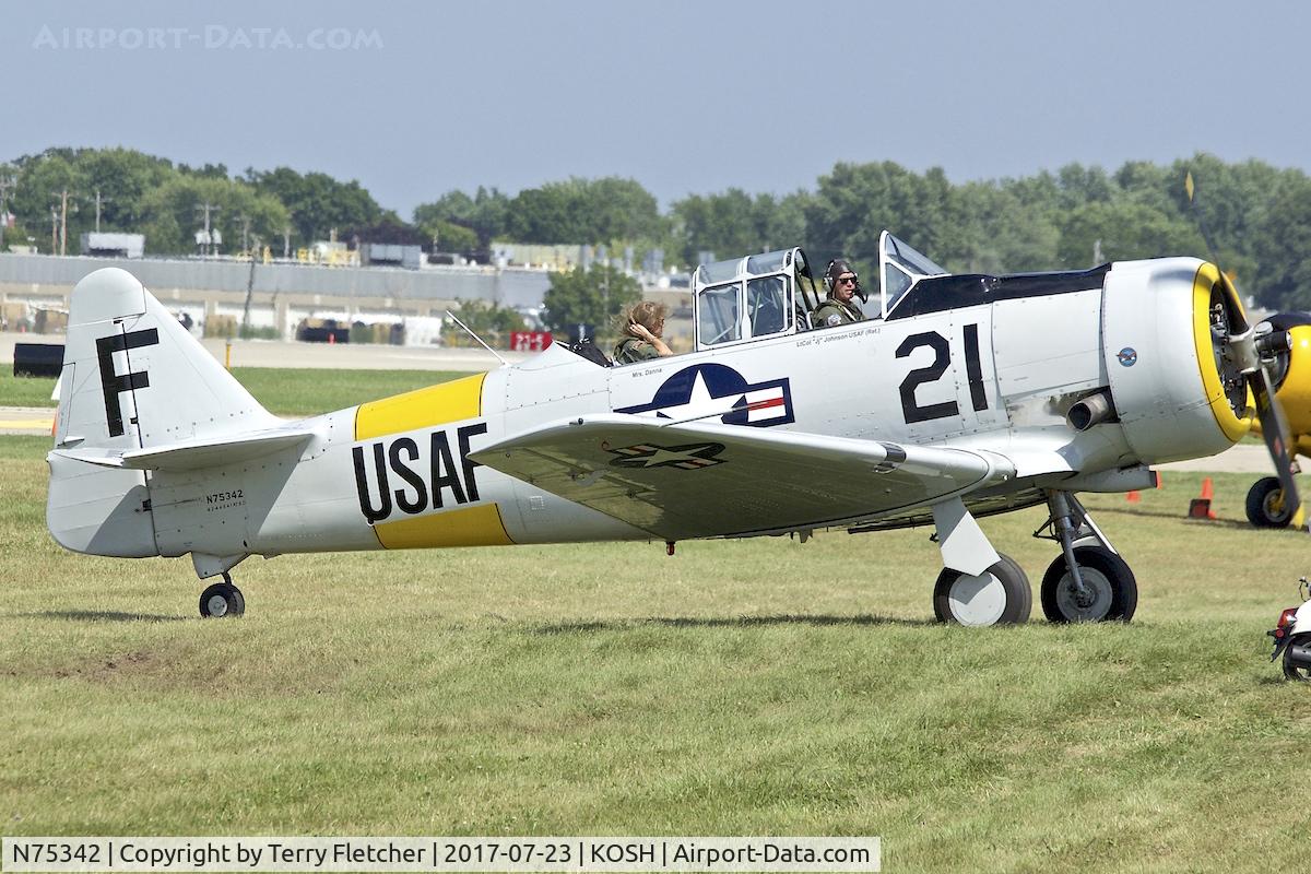 N75342, 1956 North American AT-6D Texan C/N 42-44641, At 2017 EAA AirVenture at Oshkosh