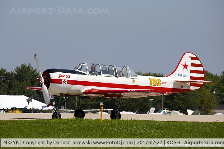 N32YK, 1986 Yakovlev Yak-52 C/N 866907, Yakovlev Yak-52  C/N 866907, N32YK