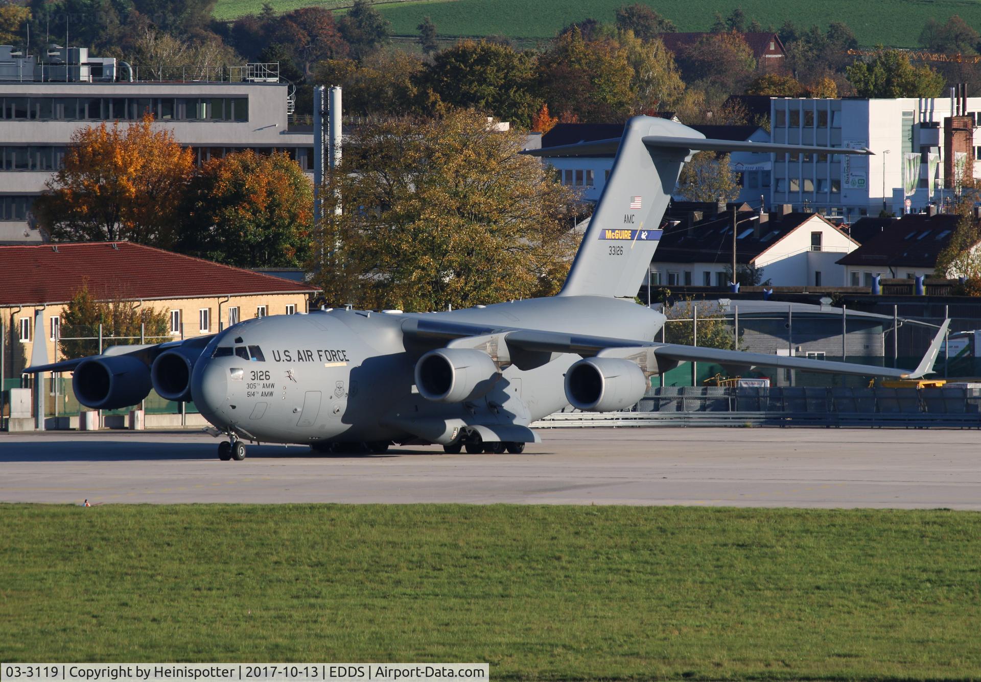 03-3119, 2003 Boeing C-17A Globemaster III C/N 50127/F126/P119, 03-3119 at Stuttgart Airport.