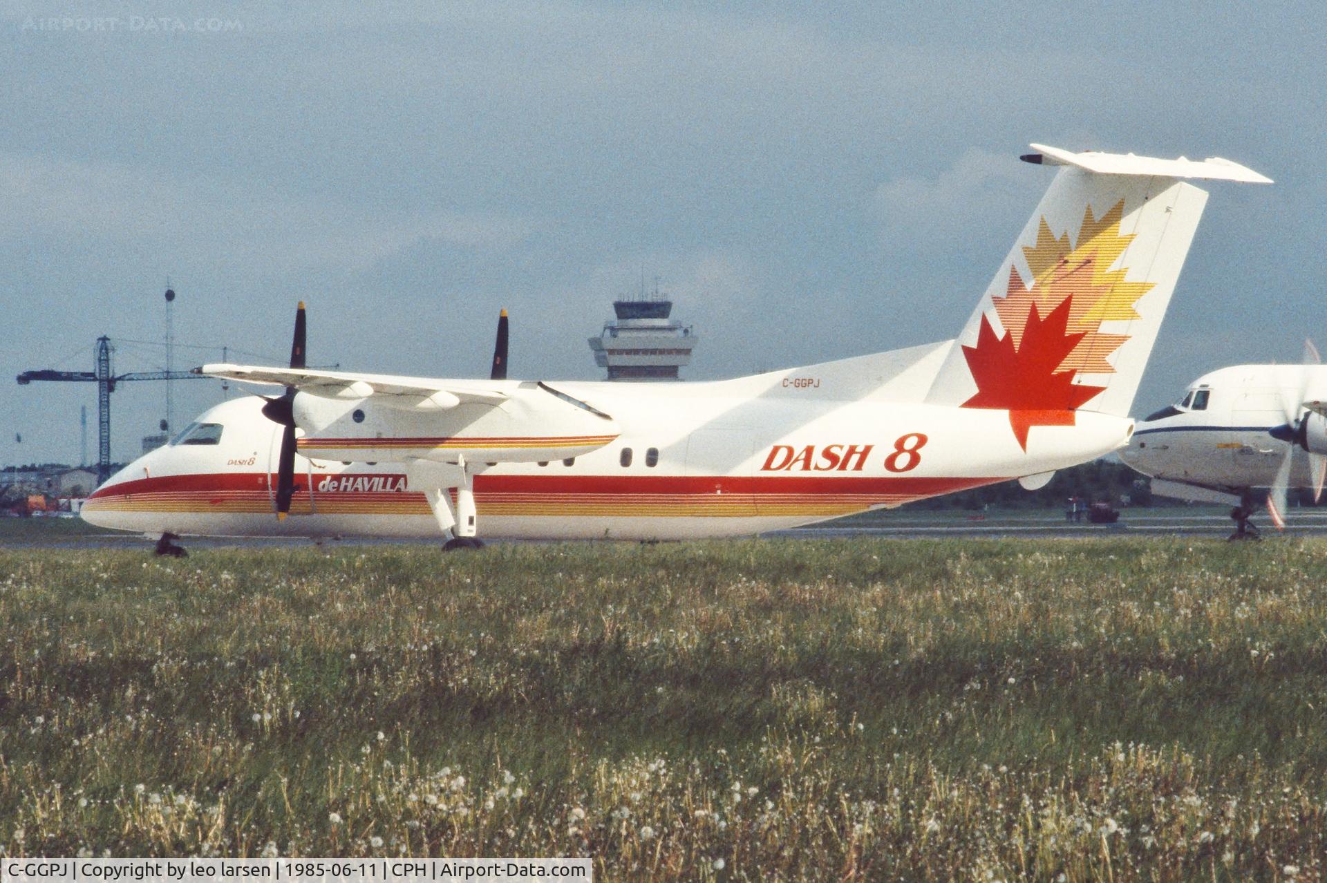 C-GGPJ, 1983 De Havilland Canada DHC-8-102 Dash 8 C/N 004, Copenhagen 11.6.1985