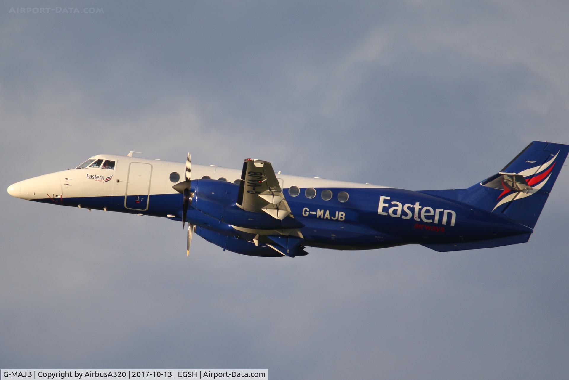 G-MAJB, 1993 British Aerospace Jetstream 41 C/N 41018, Back in Eastern livery following it time as HM Coastguard , making a rare apperance at Norwich
