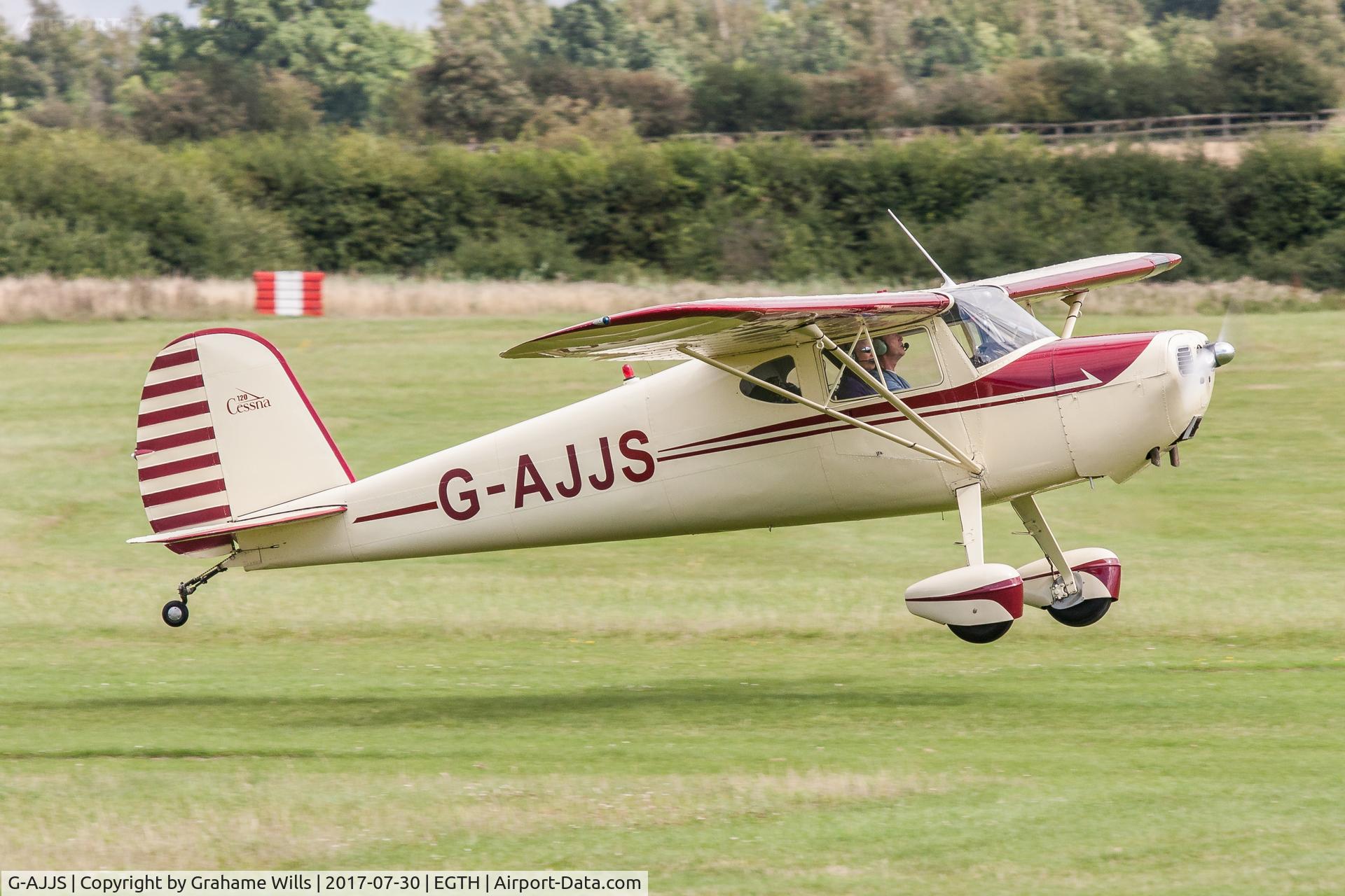 G-AJJS, 1947 Cessna 120 C/N 13047, Cessna 120 G-AJJS Gathering of Moths Old Warden 30/7/17