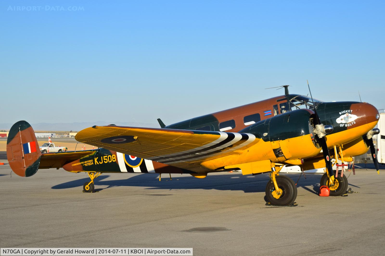 N70GA, 1946 Beech D18S C/N A-177, Parked on the north GA ramp.