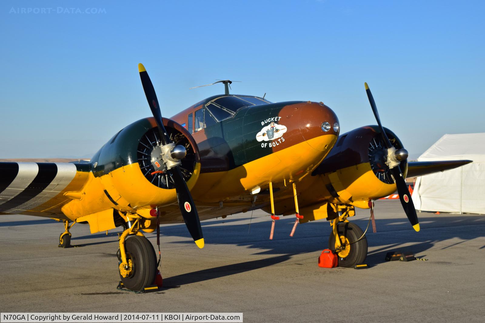 N70GA, 1946 Beech D18S C/N A-177, Parked on the north GA ramp.