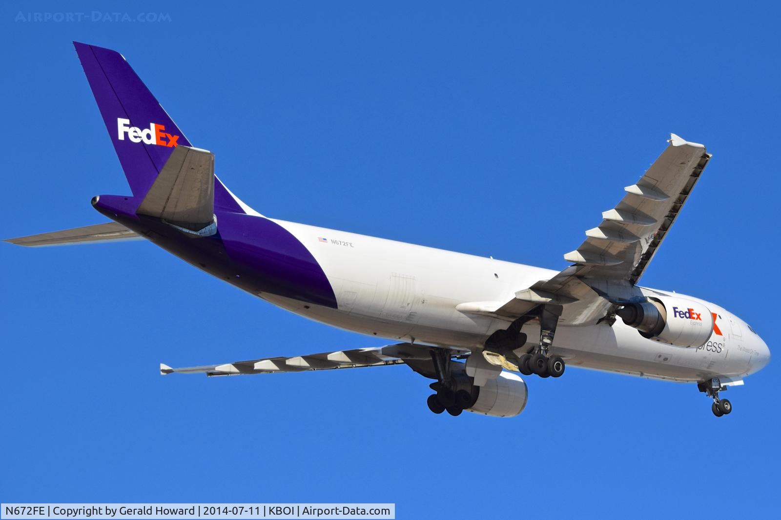 N672FE, 1997 Airbus A300F4-605R C/N 779, Departing BOI.