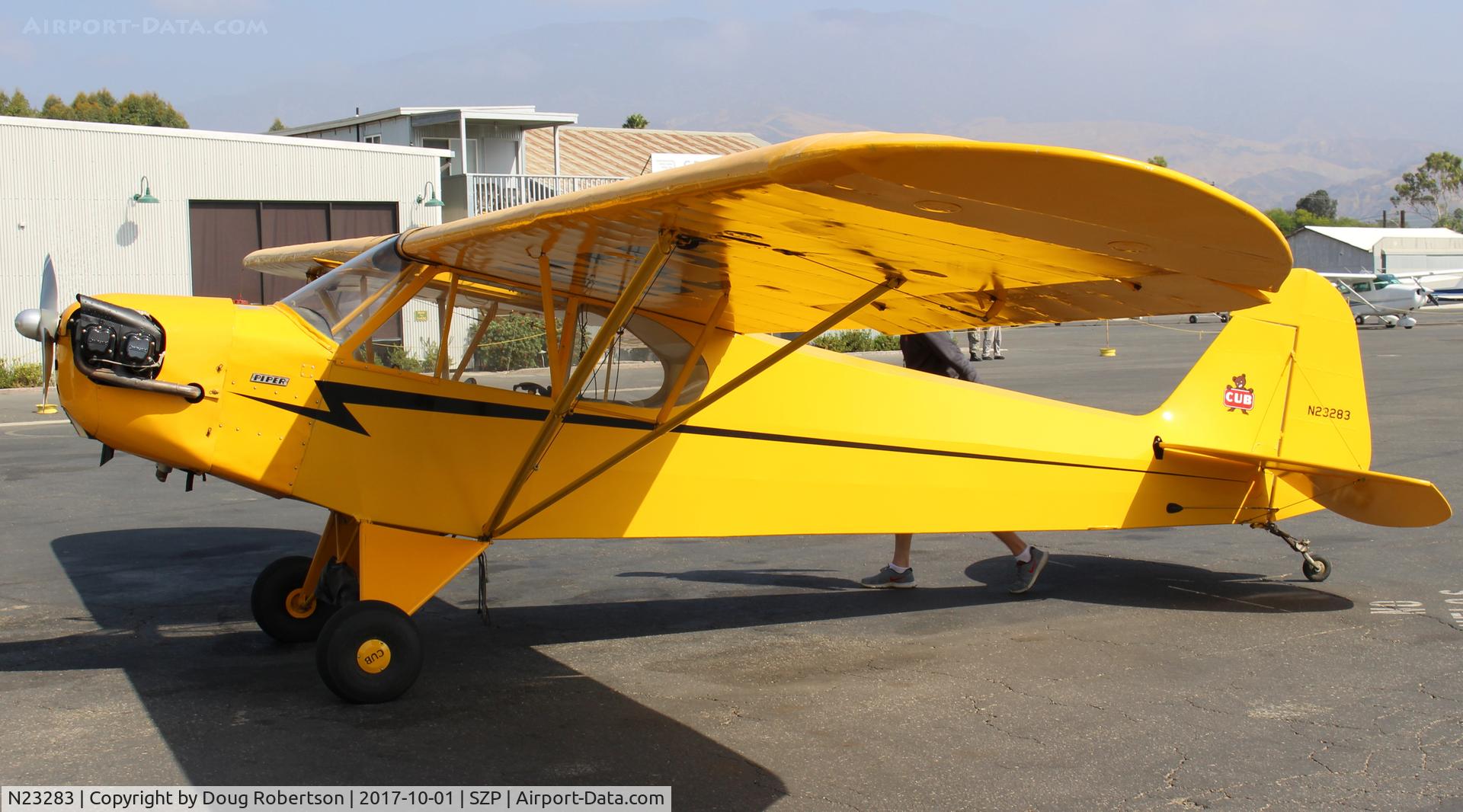 N23283, 1939 Piper J3C-65 Cub Cub C/N 3038, 1939 Piper J3C-65 CUB, Continental A&C65 65 Hp, at Fuel Dock
