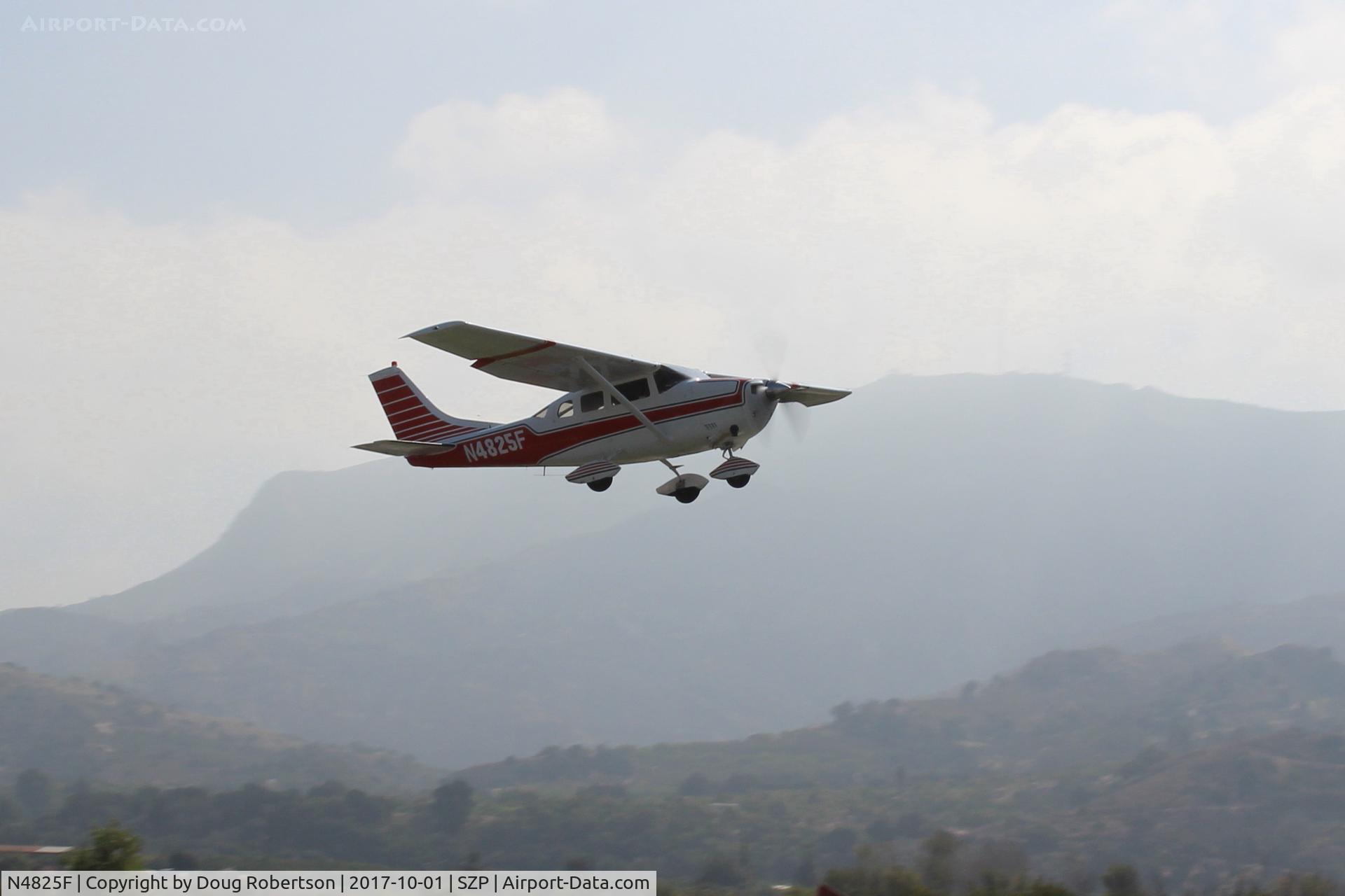N4825F, 1966 Cessna TU206A Turbo Super Skywagon C/N U206-0525, 1966 Cessna TU206A SUPER SKYWAGON Continental GTSIO-520-C apparent geared engine upgrade? takeoff climb Rwy 22