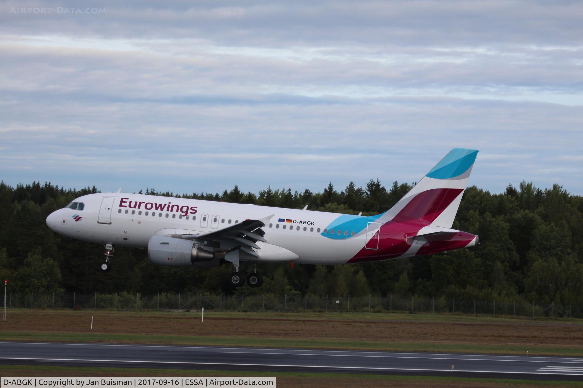 D-ABGK, 2008 Airbus A319-112 C/N 3447, Eurowings