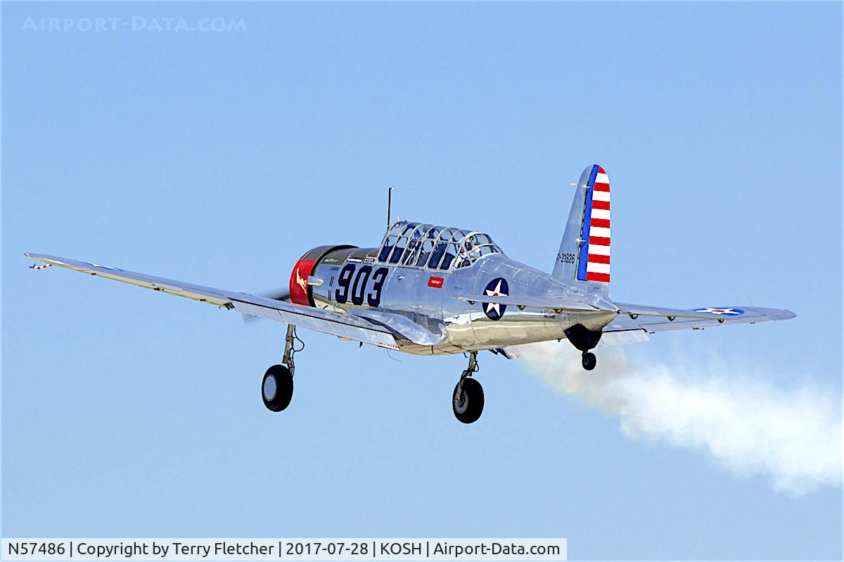 N57486, 1942 Consolidated Vultee BT-13A Valiant C/N 5665, At 2017 EAA AirVenture at Oshkosh