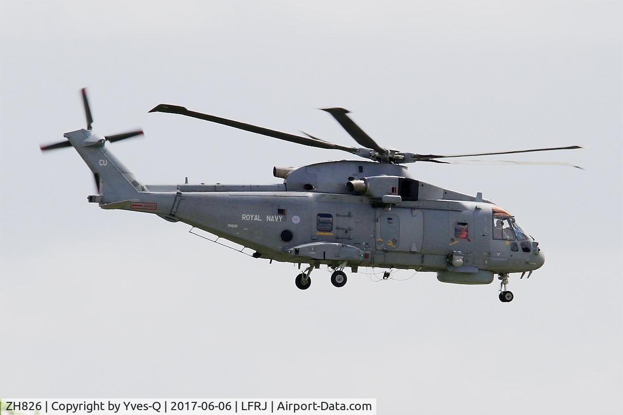 ZH826, AgustaWestland EH-101 Merlin HC.2 C/N MCSP01, Agusta-Westland EH-101 Merlin HC.2, Take off, Landivisiau Naval Air Base (LFRJ) Tiger Meet 2017