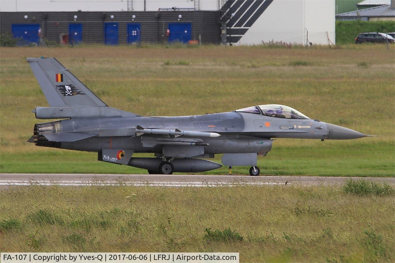 FA-107, 1980 SABCA F-16AM Fighting Falcon C/N 6H-107, SABCA F-16AM Fighting Falcon, Taxiing to flight line, Landivisiau Naval Air Base (LFRJ) Tiger Meet 2017