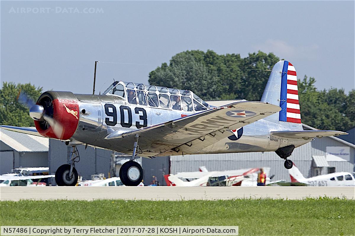 N57486, 1942 Consolidated Vultee BT-13A Valiant C/N 5665, At 2017 EAA AirVenture at Oshkosh