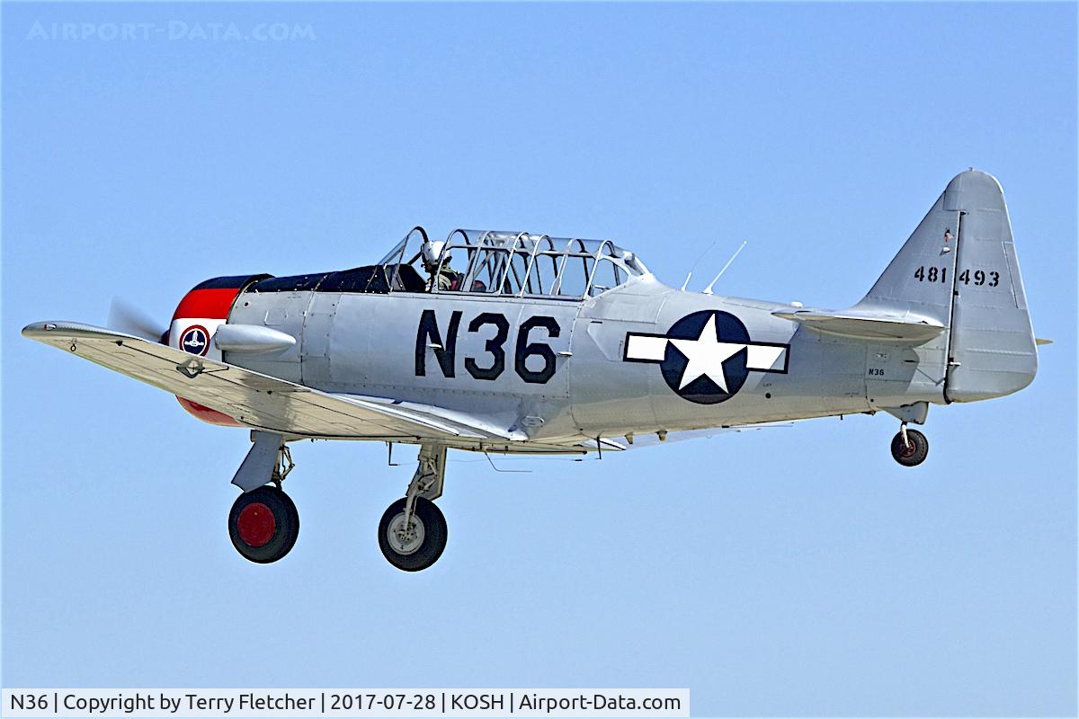 N36, 1944 North American AT-6F Texan C/N 121-42765, At 2017 EAA AirVenture at Oshkosh