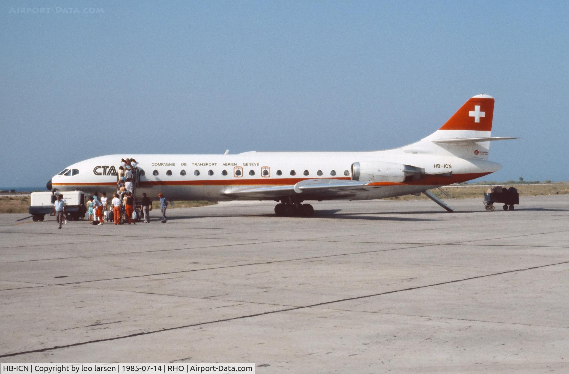 HB-ICN, 1968 Sud Aviation SE-210 Caravelle 10R C/N 253, Rhodos Greece 14.7.1985