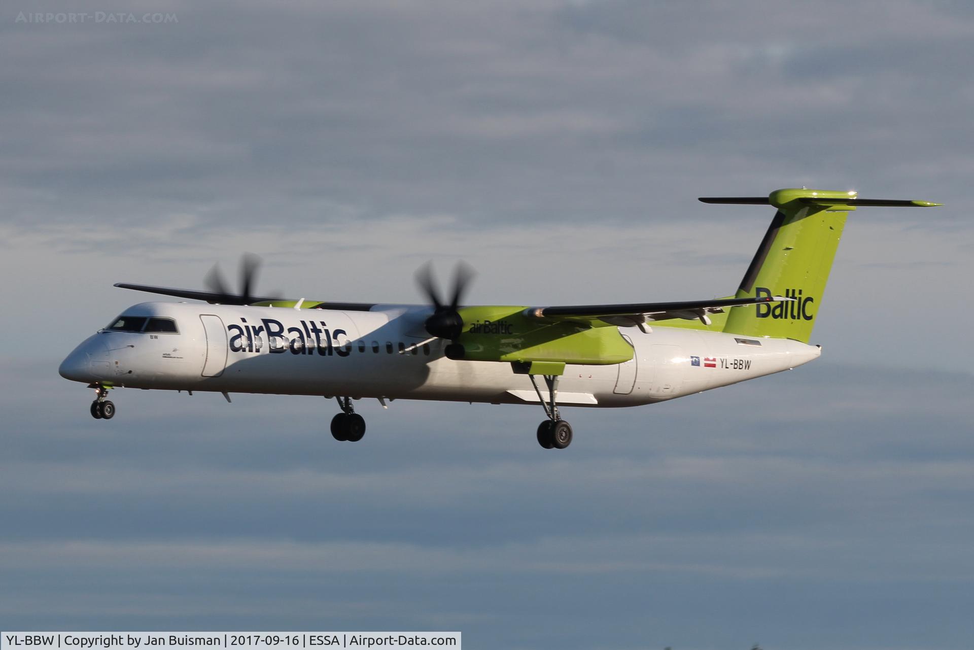 YL-BBW, 2013 De Havilland Canada DHC-8-402Q Dash 8 C/N 4448, airBaltic