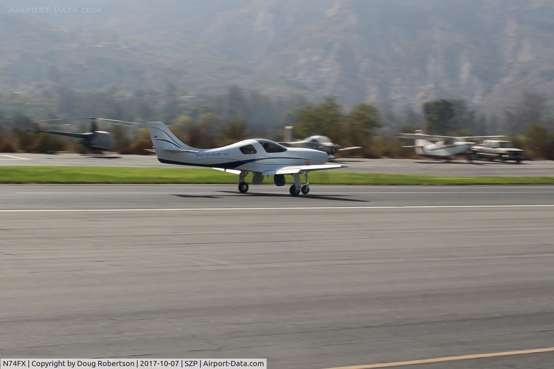 N74FX, 2007 Lancair Legacy C/N L2K-283, 2007 Larson LANCAIR LEGACY, Continental O-550 310 Hp, landing roll Rwy 22