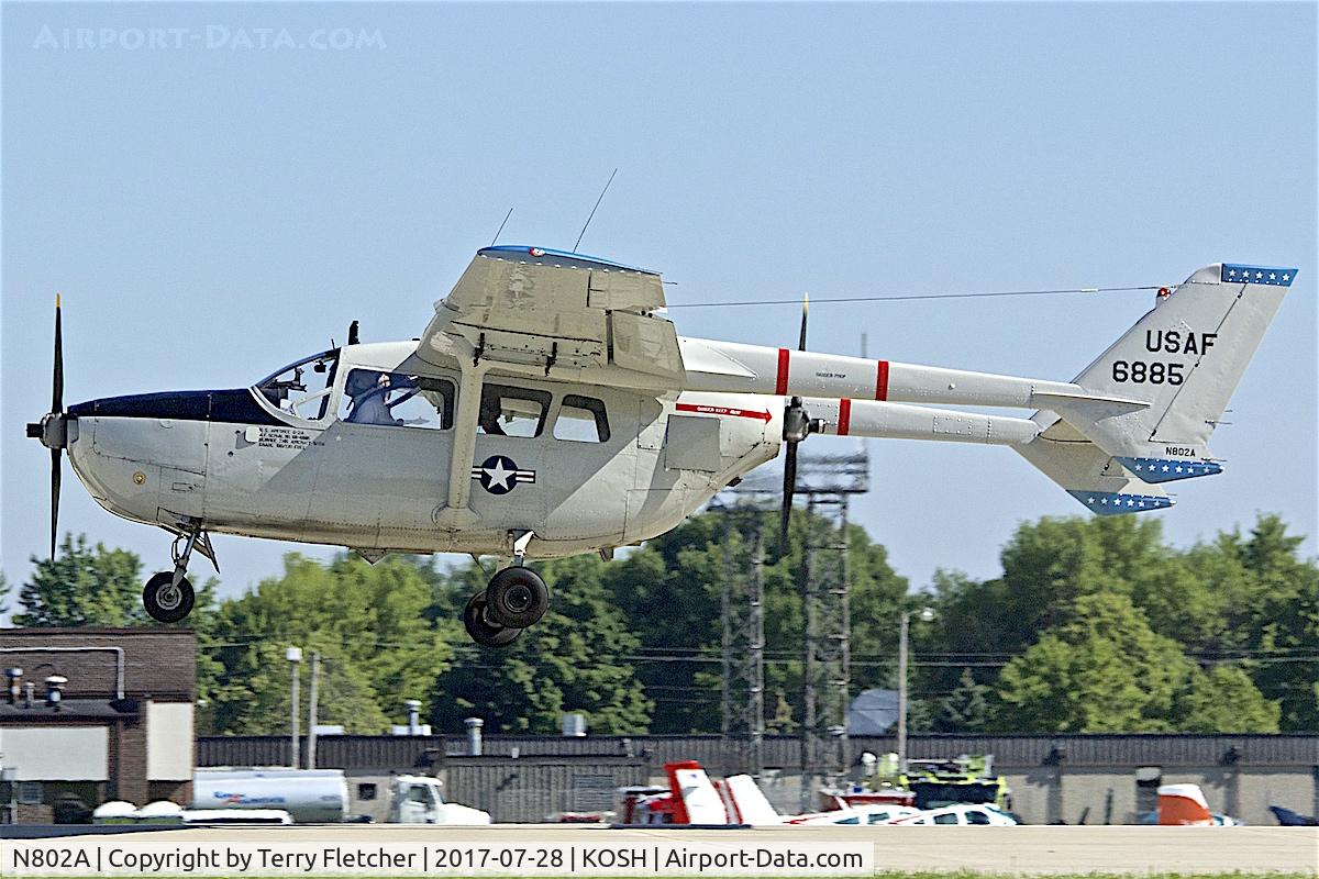 N802A, 1968 Cessna O-2A (M337B) Super Skymaster Super Skymaster C/N 337M-0174, at 2017 EAA AirVenture at Oshkosh