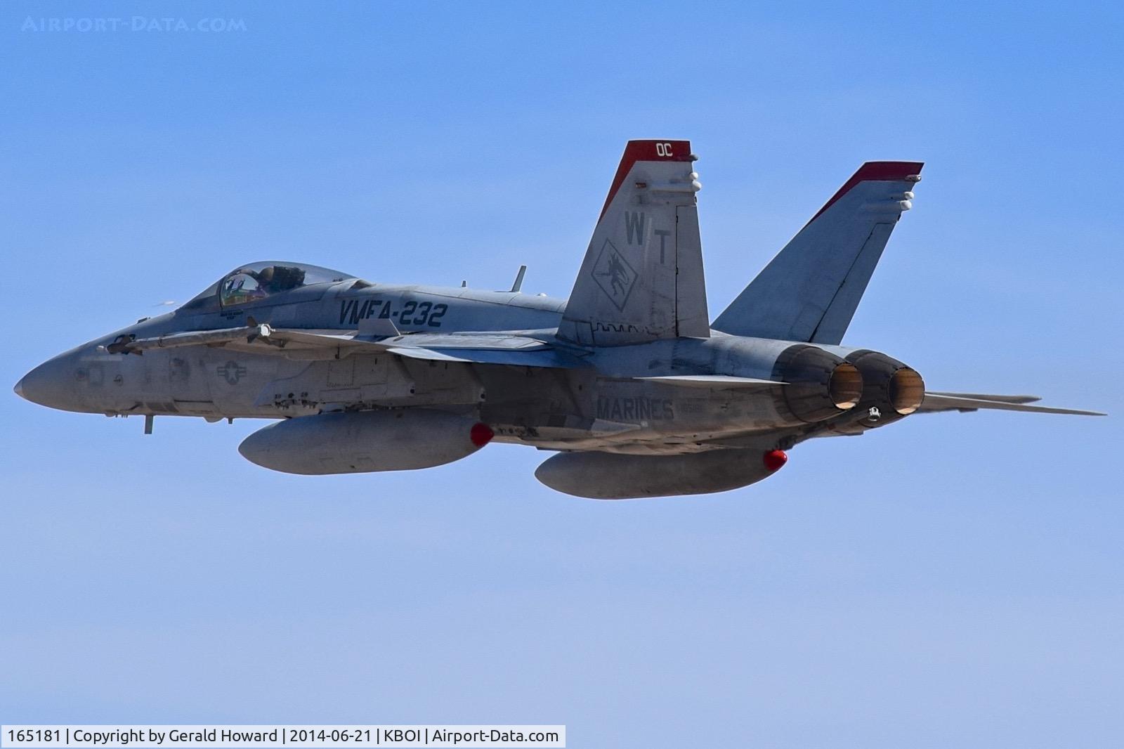 165181, McDonnell Douglas F/A-18C Hornet C/N 1304/C406, Departing BOI. VMFA-232 