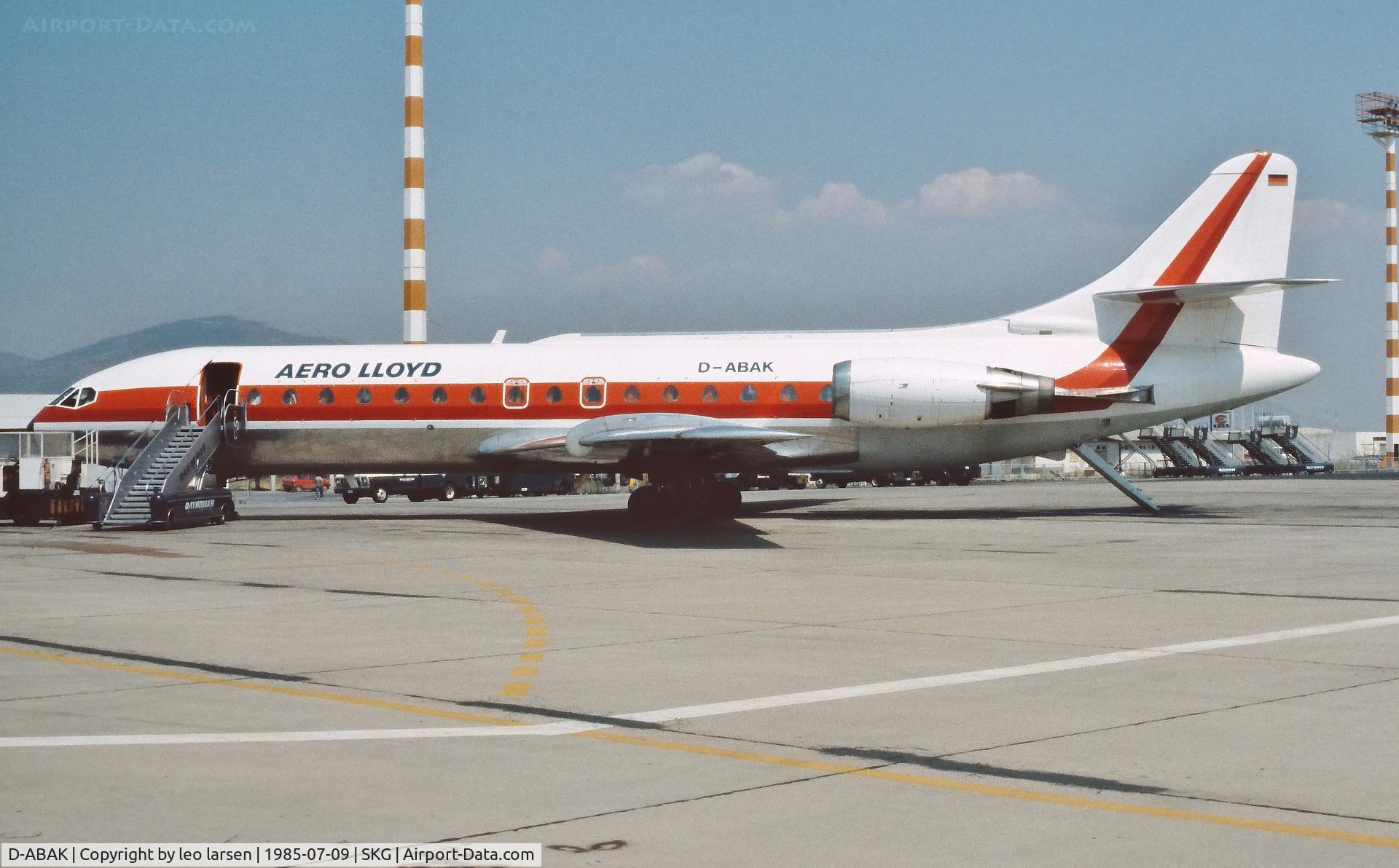 D-ABAK, 1967 Sud Aviation SE-210 Caravelle 10R C/N 232, Saloniki Greece 9.7.85