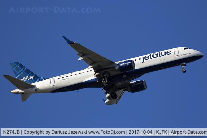 N274JB, 2007 Embraer ERJ-190-100 IGW 190AR C/N 19000082, Embraer 190AR (ERJ-190-100IGW) 