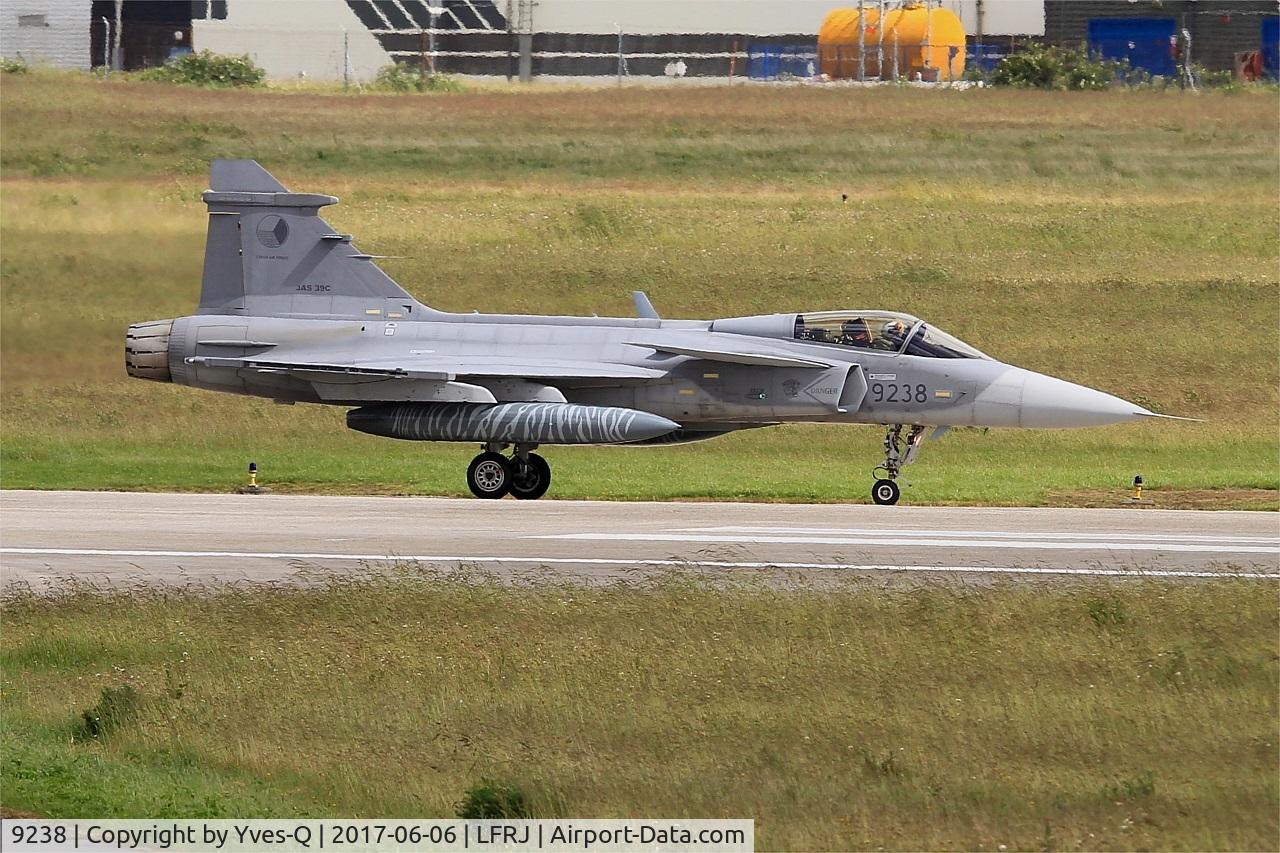 9238, Saab JAS-39C Gripen C/N 39238, Saab JAS-39C Gripen, Taxiing to flight line, Landivisiau Naval Air Base (LFRJ) Tiger Meet 2017