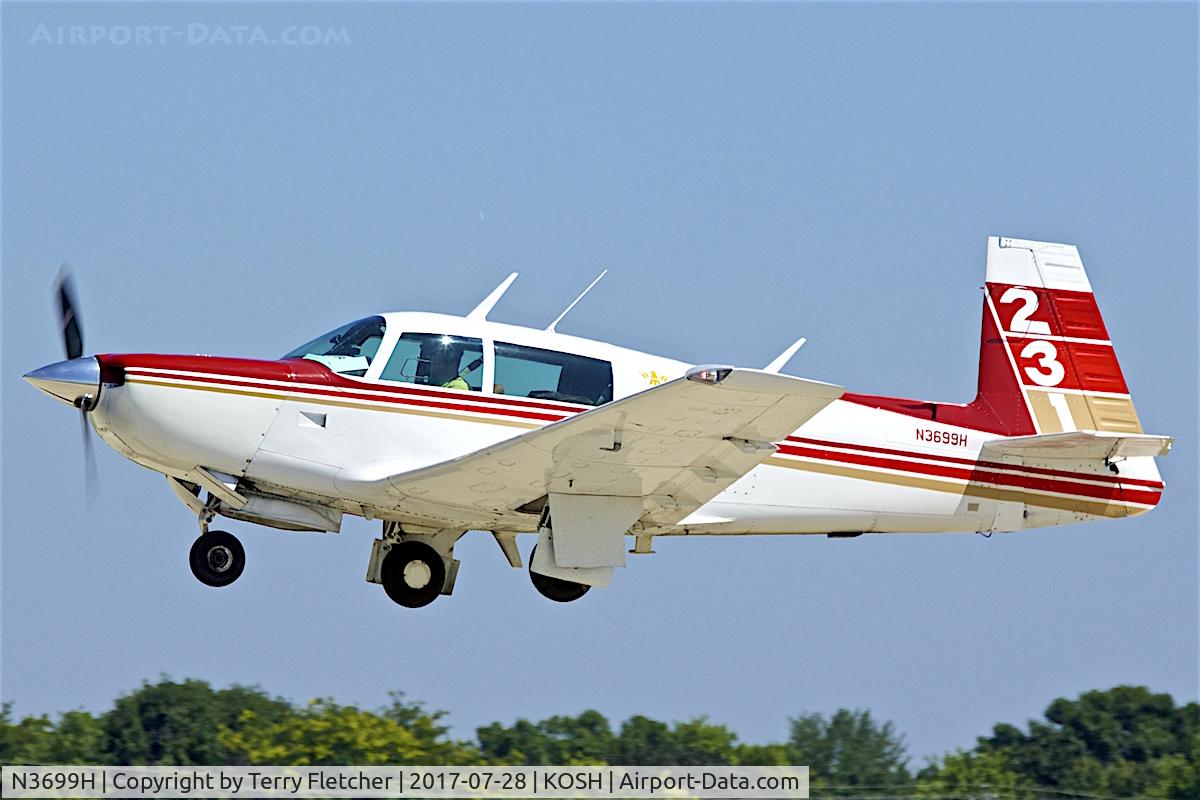 N3699H, 1980 Mooney M20K C/N 25-0476, At 2017 EAA AirVenture at Oshkosh