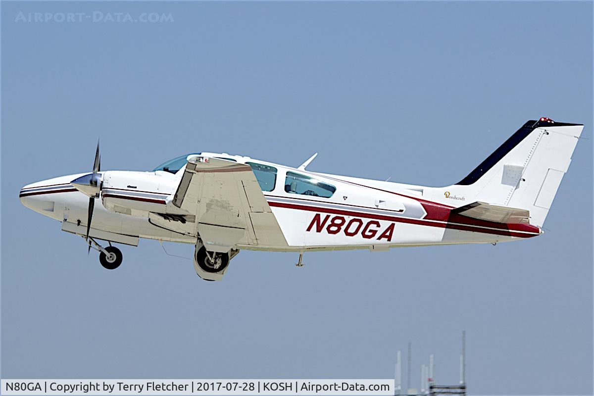 N80GA, 1979 Beech E-55 Baron C/N TE-1169, At 2017 EAA AirVenture at Oshkosh
