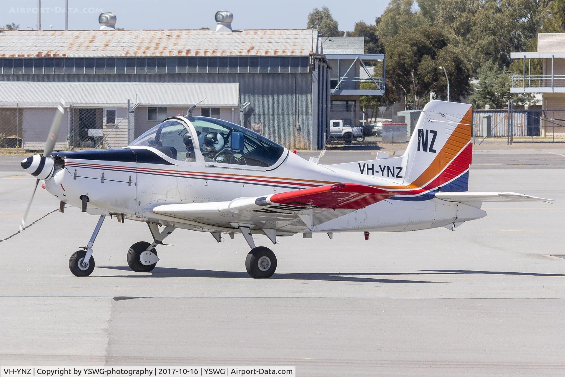 VH-YNZ, 1978 Pacific Aerospace CT/4B Airtrainer C/N 081, BAE Systems Australia (VH-YNZ) New Zealand Aerospace Industries CT-4B taxiing at Wagga Wagga Airport