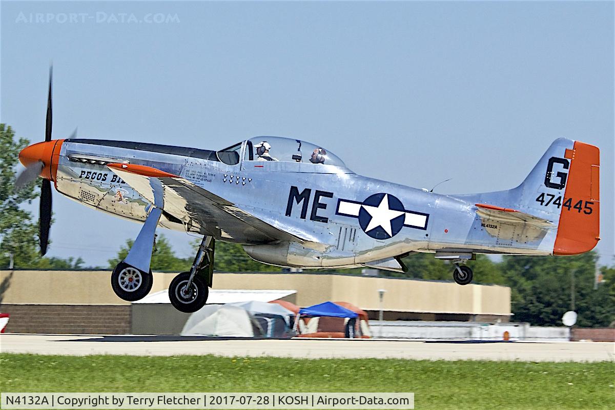 N4132A, 1944 North American P-51D Mustang C/N 122-40985, At 2017 EAA AirVenture at Oshkosh