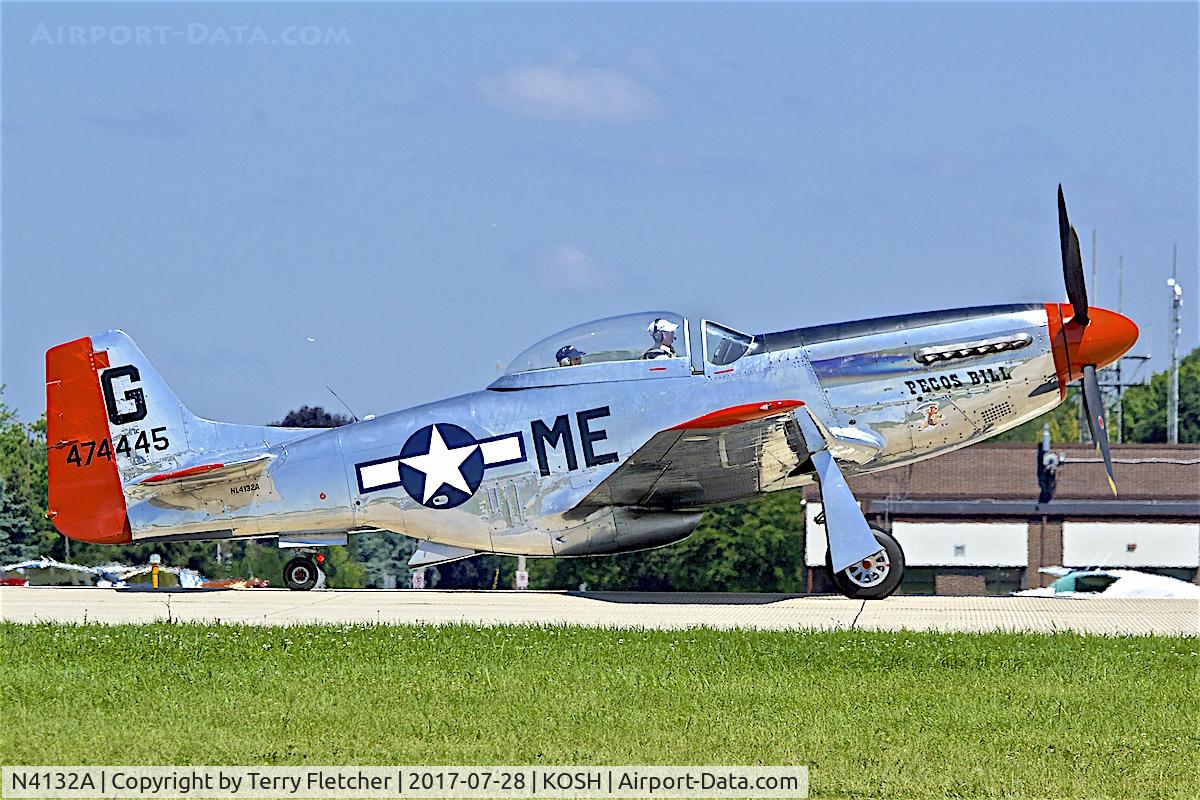 N4132A, 1944 North American P-51D Mustang C/N 122-40985, At 2017 EAA AirVenture at Oshkosh