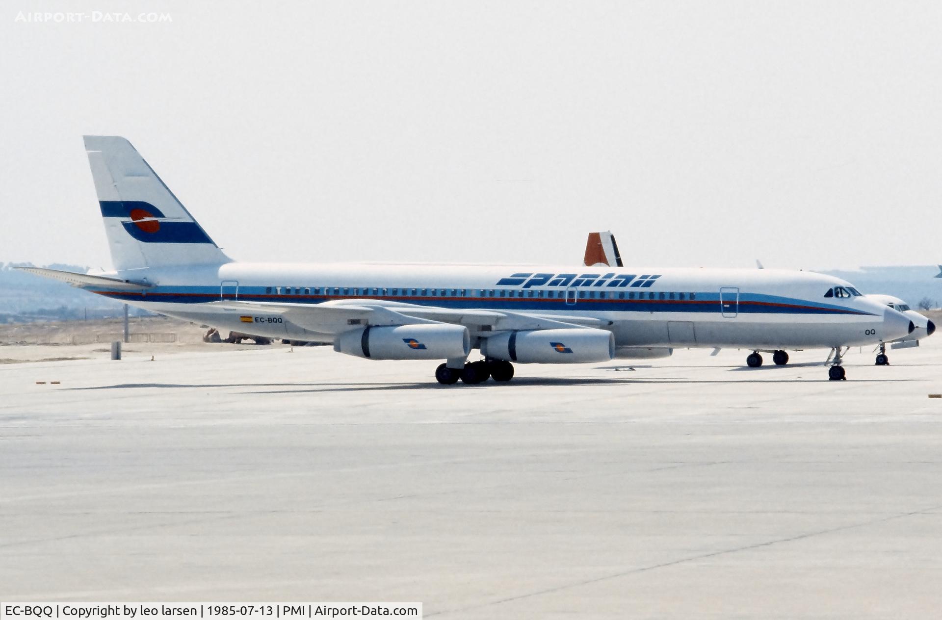 EC-BQQ, 1962 Convair CV-990-30A-5 Coronado C/N 30-10-34, Palma de Mallorca 13.7.1985 in new c/s.