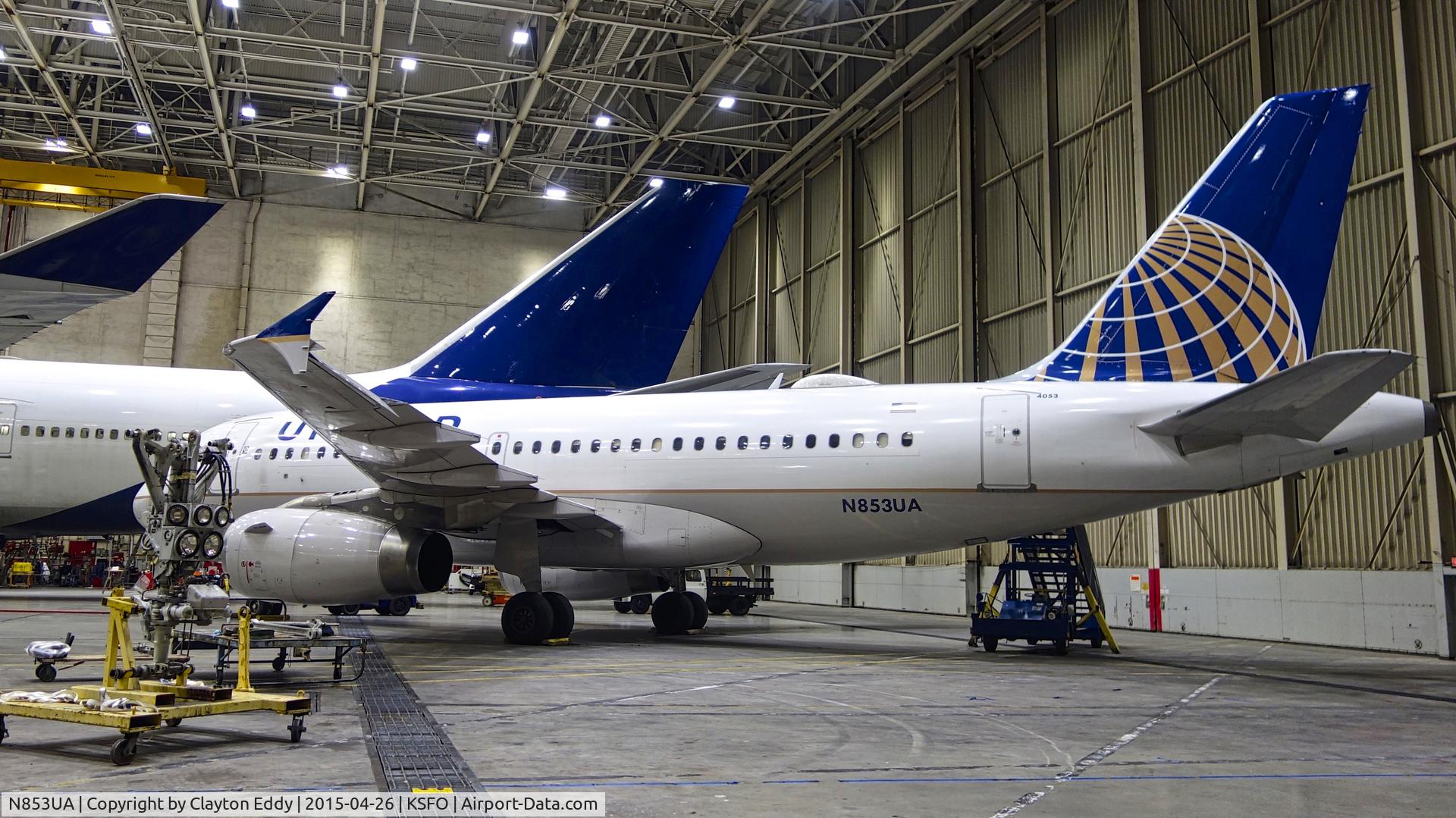 N853UA, 2002 Airbus A319-131 C/N 1688, N194UA in the background. SFO 2015.