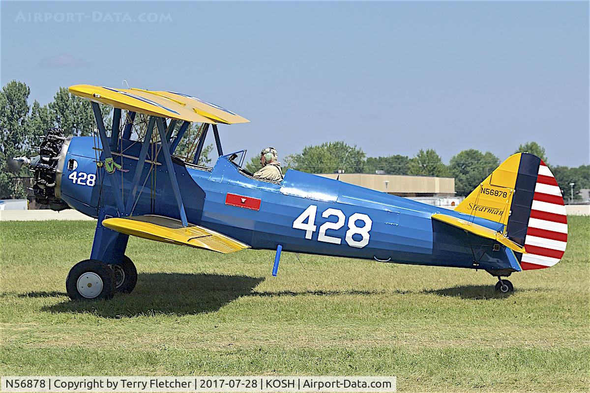 N56878, 1943 Boeing A75N1(PT17) C/N 75-1712, at 2017 EAA AirVenture at Oshkosh