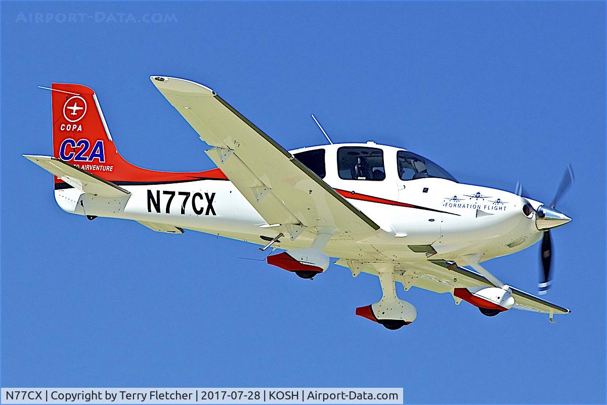 N77CX, 2014 Cirrus SR22 C/N 4051, at 2017 EAA AirVenture at Oshkosh