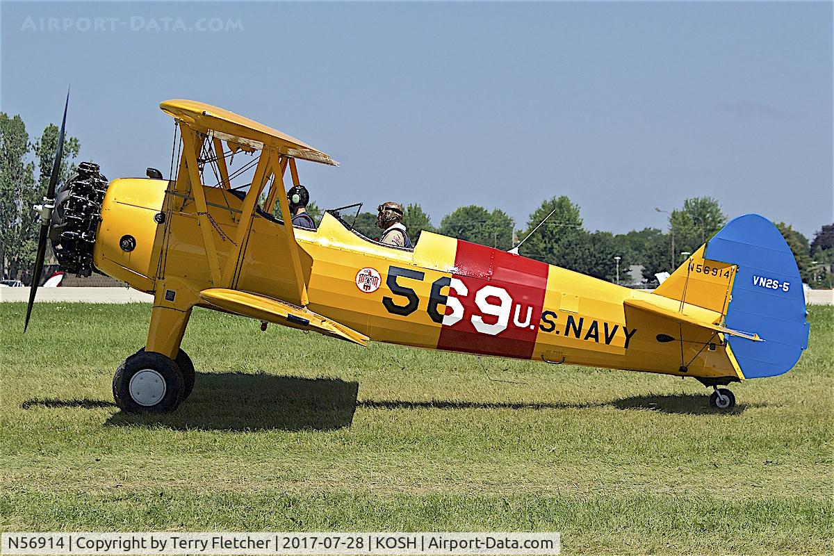 N56914, 1942 Boeing A75N1(PT17) C/N 75-2101, at 2017 EAA AirVenture at Oshkosh