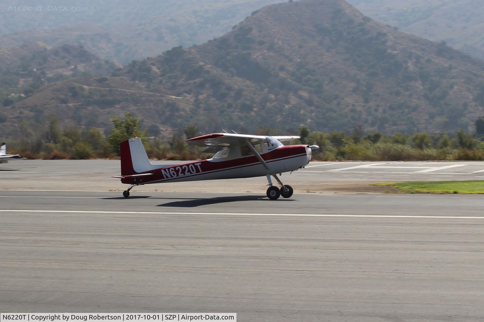 N6220T, 1964 Cessna 150E C/N 15060920, 1964 Cessna 150, Continental O-200-100 Hp, landing roll Rwy 22