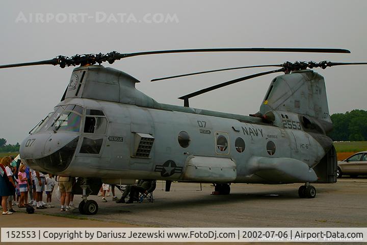 152553, Boeing Vertol HH-46D Sea Knight C/N 2175, HH-46D Sea Knight 152553 HW-07 from HC-6 'Chargers' NAS Norfolk, VA