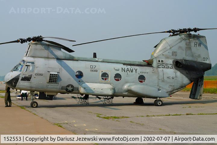 152553, Boeing Vertol HH-46D Sea Knight C/N 2175, HH-46D Sea Knight 152553 HW-07 from HC-6 'Chargers' NAS Norfolk, VA