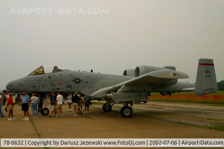 78-0632, 1978 Fairchild Republic A-10A Thunderbolt II C/N A10-0252, A-10A Thunderbolt 78-0632 MA from 104th FW 131st FS Barnes ANGB, MA
