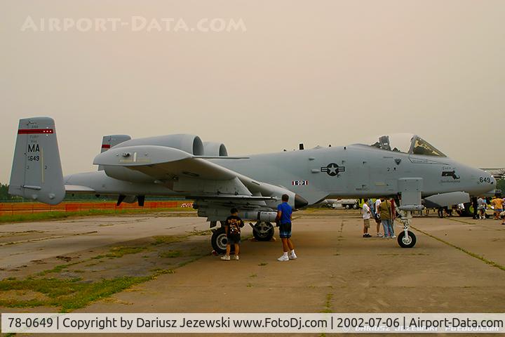 78-0649, 1978 Fairchild Republic A-10A Thunderbolt II C/N A10-0269, A-10A Thunderbolt 78-0649 MA from 104th FW 131st FS Barnes ANGB, MA