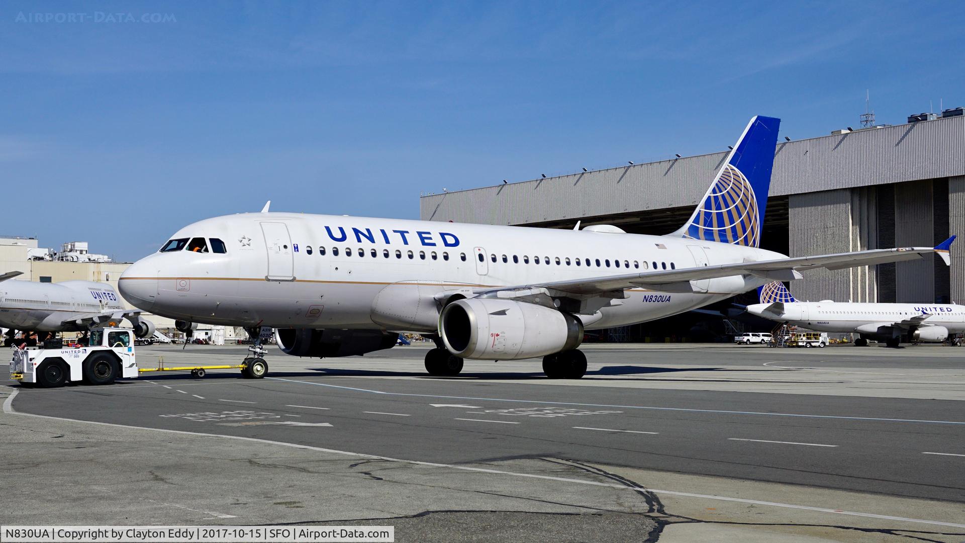 N830UA, 2000 Airbus A319-131 C/N 1243, SFO 2017.