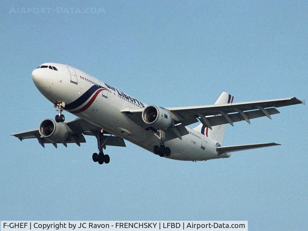 F-GHEF, 1990 Airbus A300B4-622R C/N 555, Air Liberté landing runway 23 from Paris Orly south (now converted to Freighter DRS 4/21/09, FedEx N750FD)