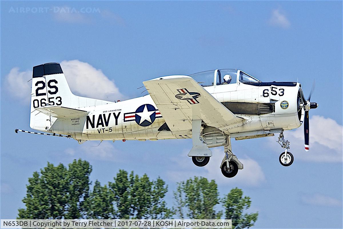 N653DB, 1957 North American T-28C Trojan Trojan C/N 226-230, At 2017 EAA AirVenture at Oshkosh