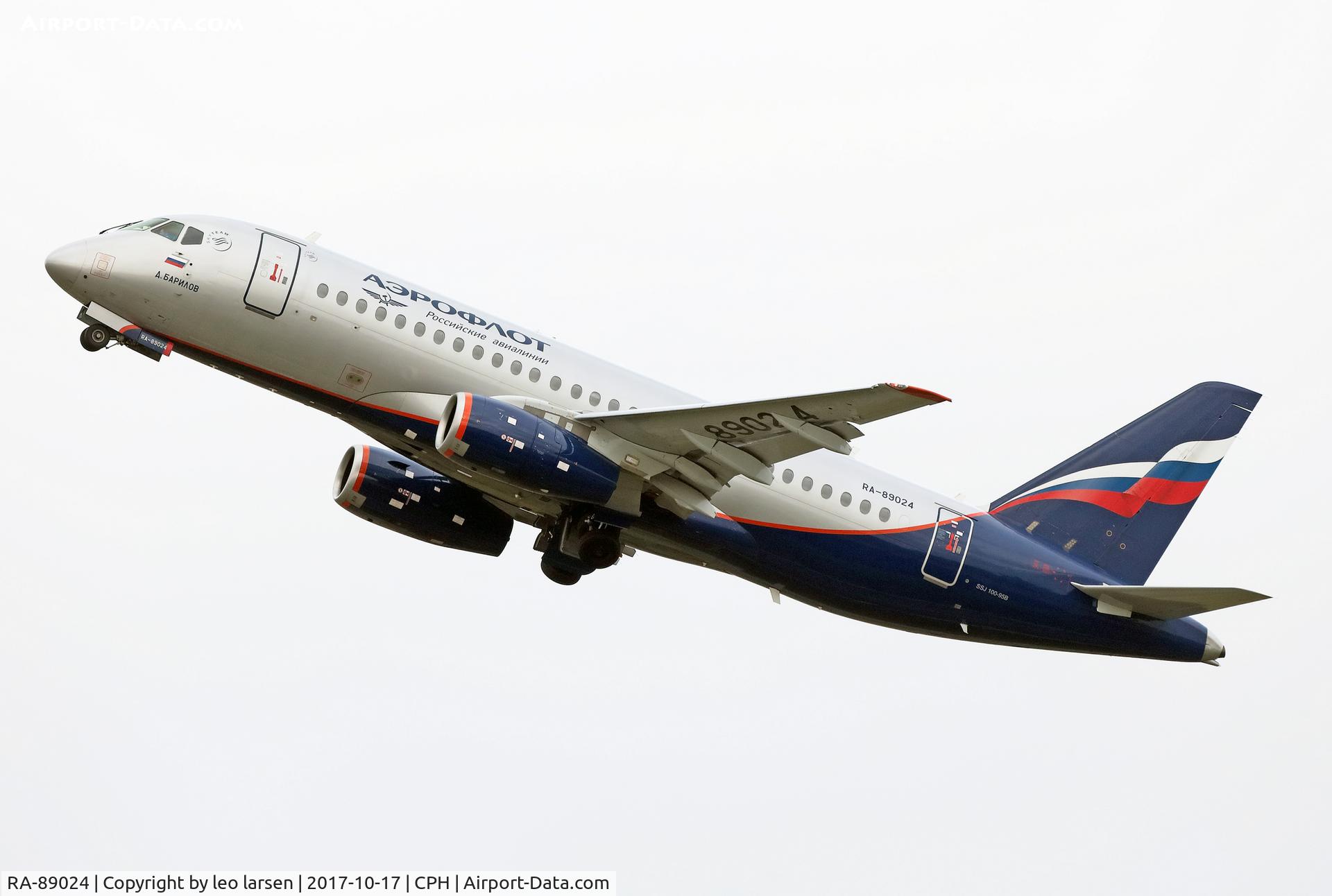 RA-89024, 2014 Sukhoi SuperJet 100-95B C/N 95044, Copenhagen 17.10.2017