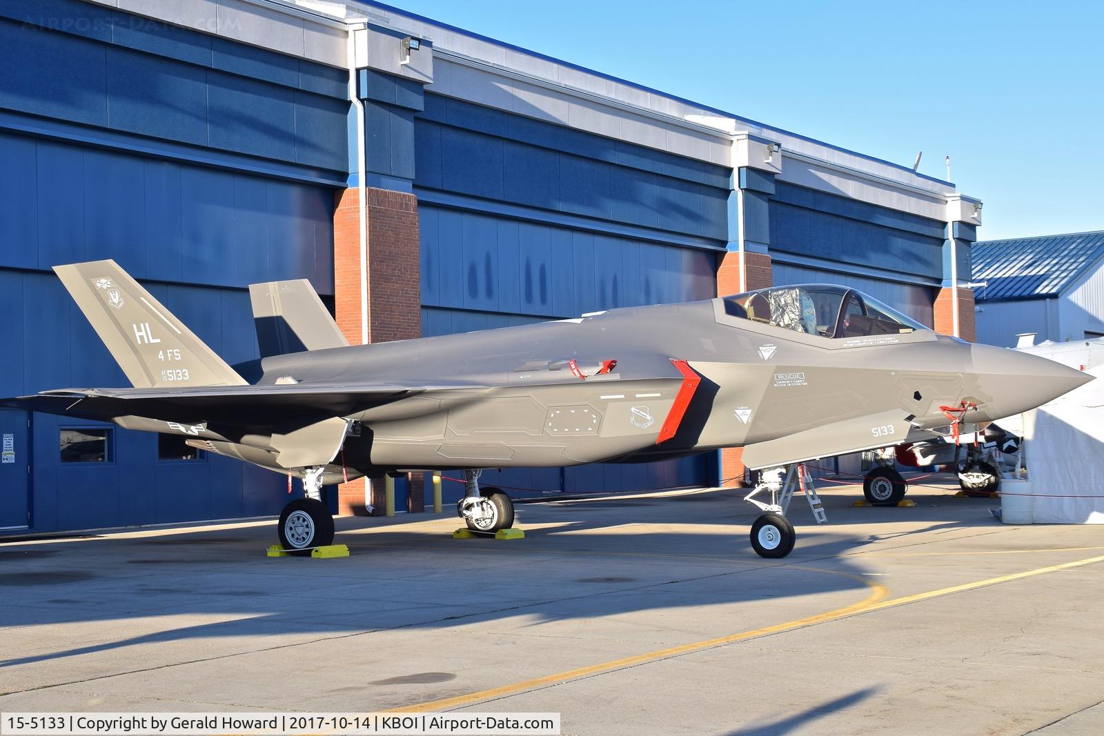 15-5133, 2015 Lockheed Martin F-35A Lightning II C/N AF-124, Static display at Gowen Field air show. From 4th Fighter Sq., 388th Fighter Wing, Hill AFB, Utah.