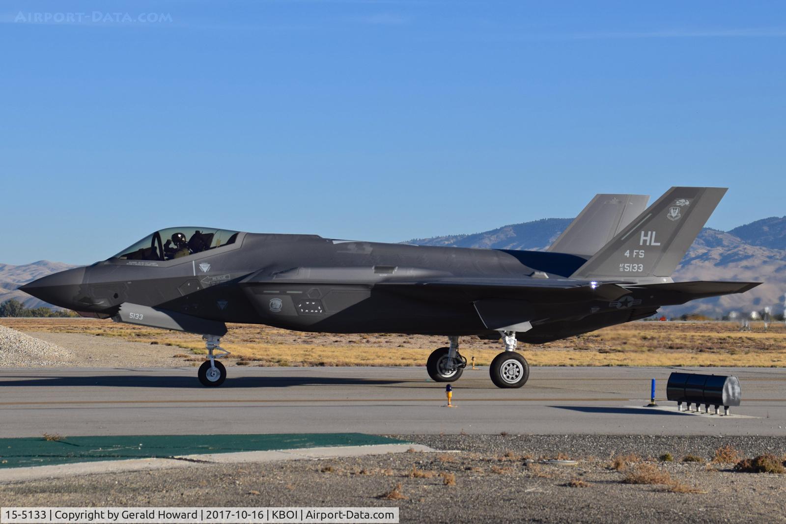 15-5133, 2015 Lockheed Martin F-35A Lightning II C/N AF-124, Taxiing to RWY 10R. 4th Fighter Sq., 388th Fighter Wing, Hill AFB, Utah.